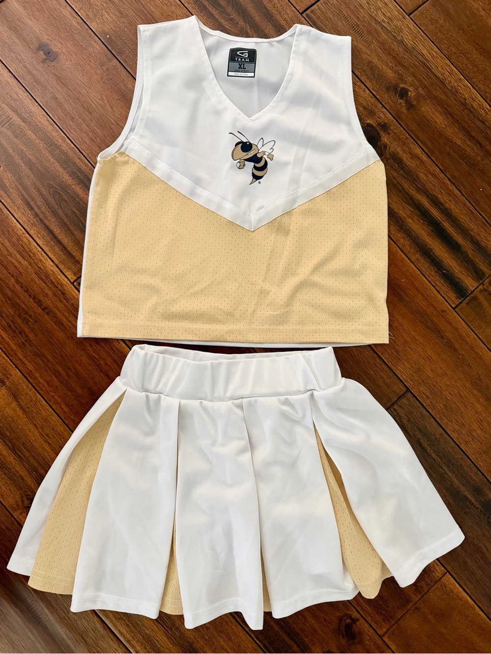 Georgia Tech Yellow Jackets Cheer Costume Set in White and Gold